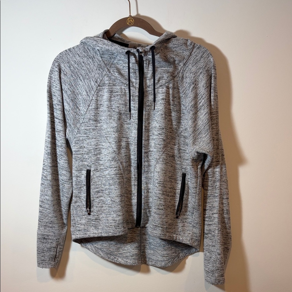 Athleta Heather Gray Zip-Up Hooded Women's Top - XS- Oversized